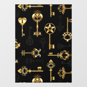 Seamless Pattern with Golden Keys Window Cling