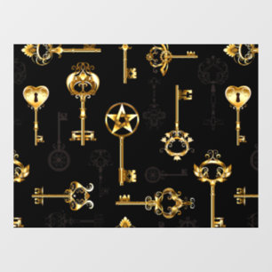 Seamless Pattern with Golden Keys Window Cling