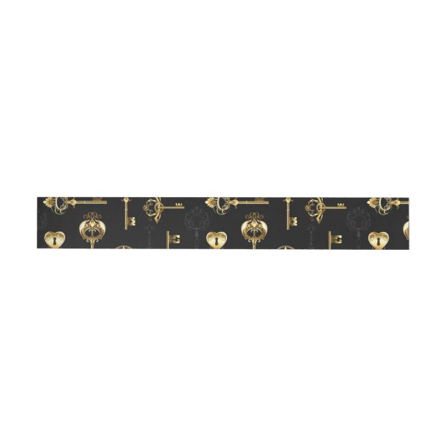 Seamless Pattern with Golden Keys Wrap Around Label (Individual)