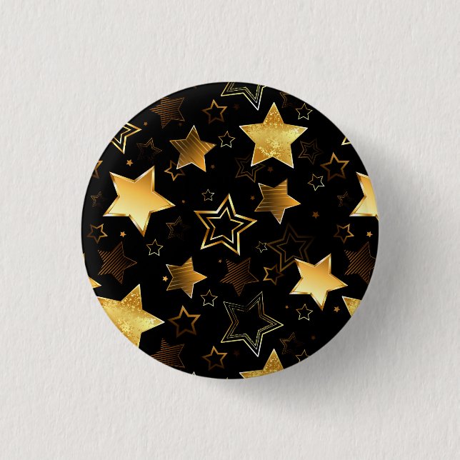 Seamless pattern with Golden Stars 1 Inch Round Button (Front)