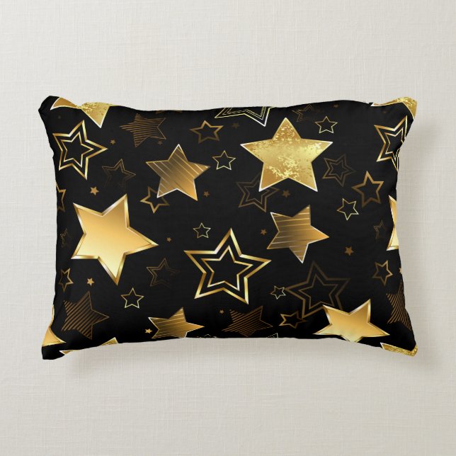 Seamless pattern with Golden Stars Accent Pillow (Front)