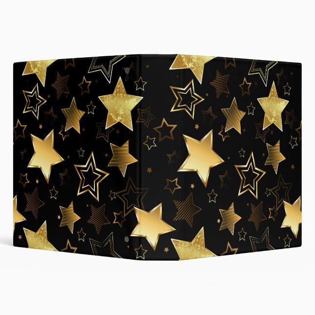 Seamless pattern with Golden Stars Binder (Background)