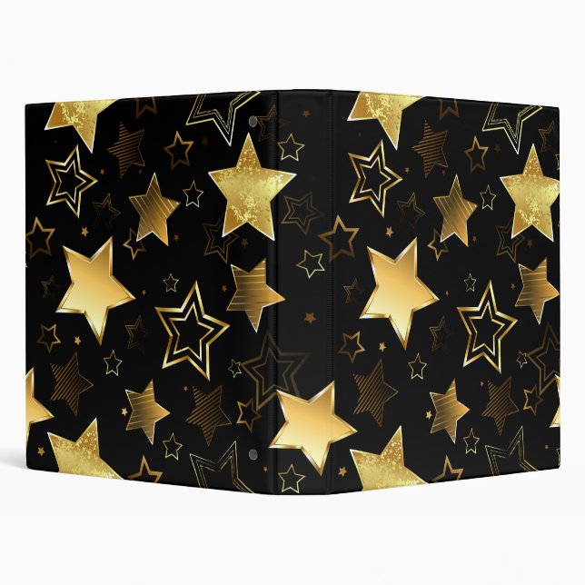 Seamless pattern with Golden Stars Binder (Background)