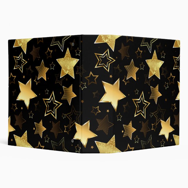 Seamless pattern with Golden Stars Binder (Background)