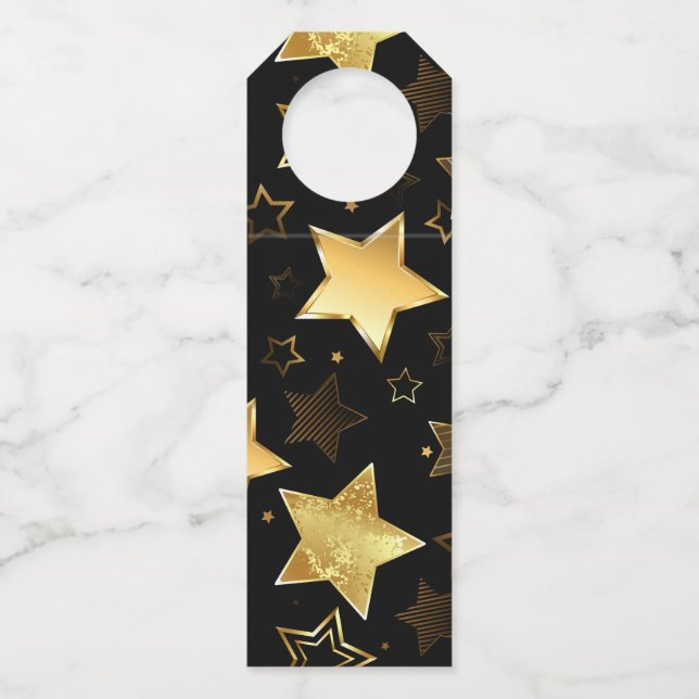 Seamless pattern with Golden Stars Bottle Tag (Front)