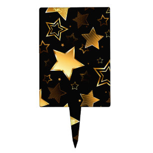 Seamless pattern with Golden Stars Cake Pick