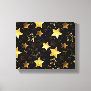Seamless pattern with Golden Stars Canvas Print