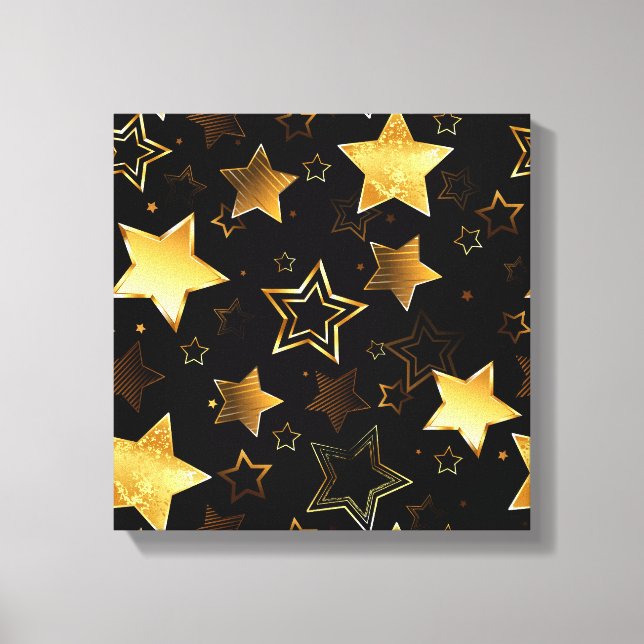 Seamless pattern with Golden Stars Canvas Print (Front)