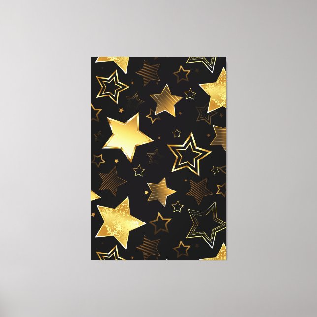 Seamless pattern with Golden Stars Canvas Print (Front)