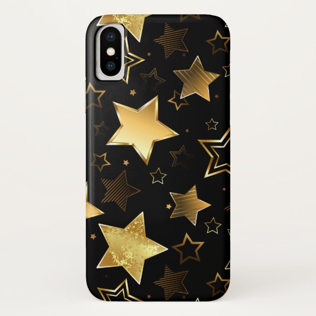 Seamless pattern with Golden Stars Case-Mate iPhone Case (Back)