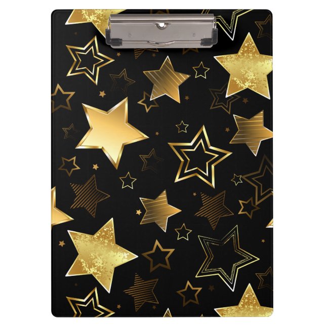Seamless pattern with Golden Stars Clipboard (Front)