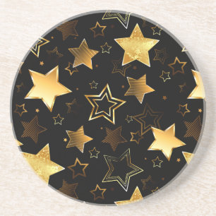 Seamless pattern with Golden Stars Coaster