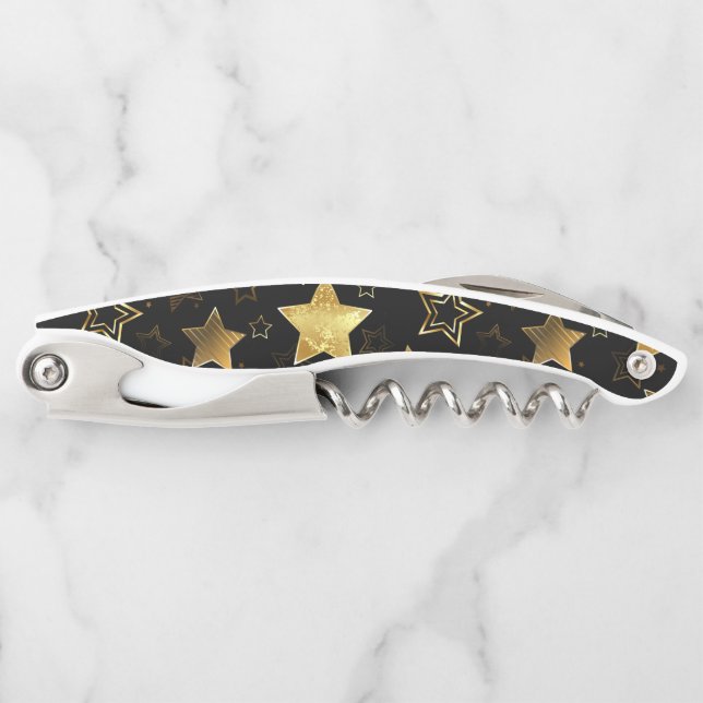 Seamless pattern with Golden Stars Corkscrew (Front)