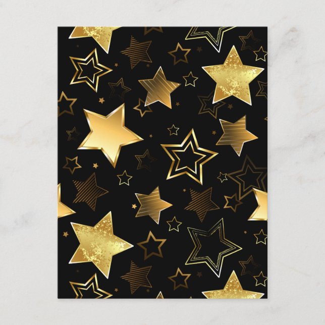 Seamless pattern with Golden Stars Enclosure Card (Front)
