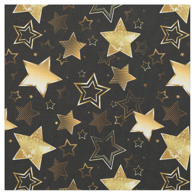 Seamless pattern with Golden Stars Fabric (Close Up)