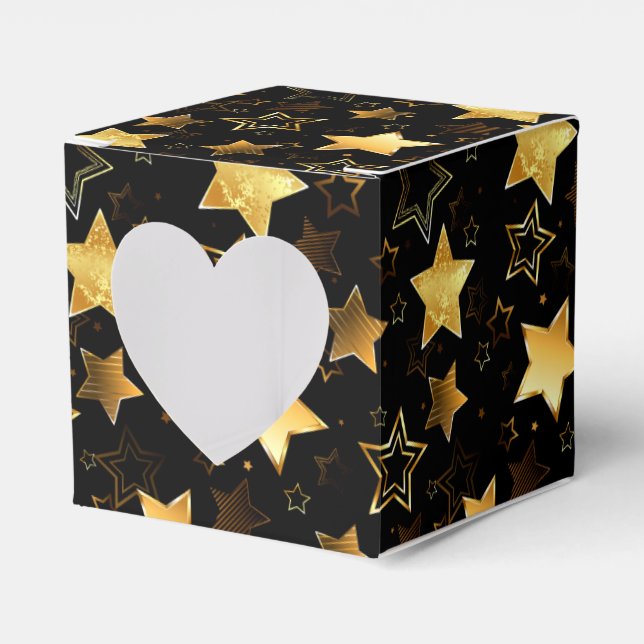 Seamless pattern with Golden Stars Favor Box (Front Side)