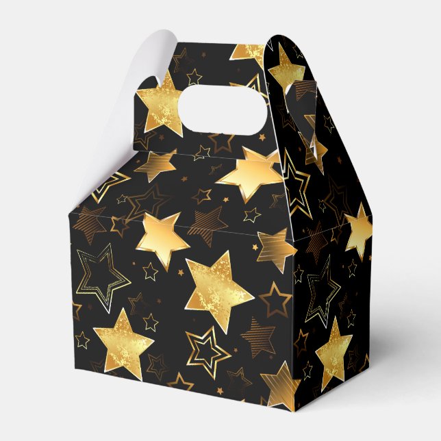 Seamless pattern with Golden Stars Favor Box (Front Side)