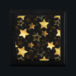 Seamless pattern with Golden Stars Gift Box<br><div class="desc">Seamless with Golden Stars on Black background. Gold star.</div>