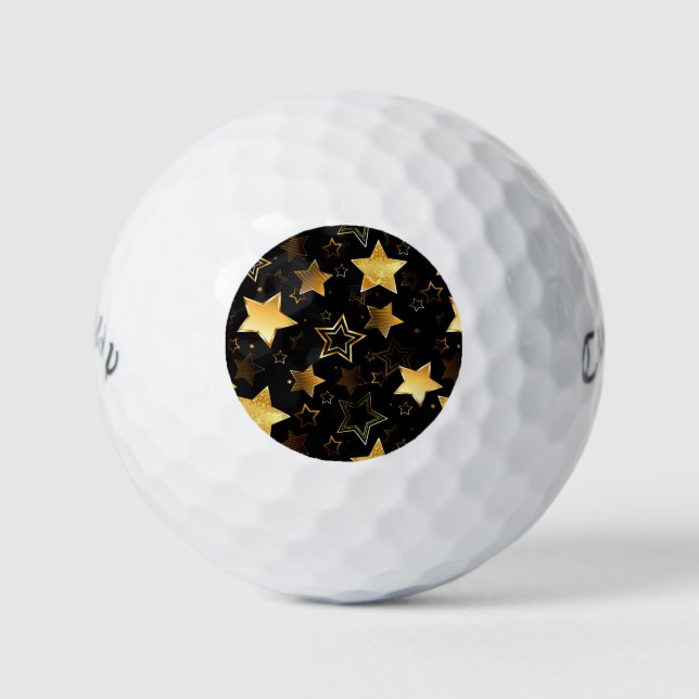 Seamless pattern with Golden Stars Golf Balls (Front)