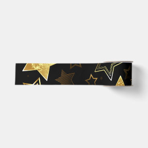 Seamless pattern with Golden Stars Grosgrain Ribbon