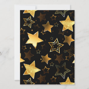 Seamless pattern with Golden Stars Holiday Card