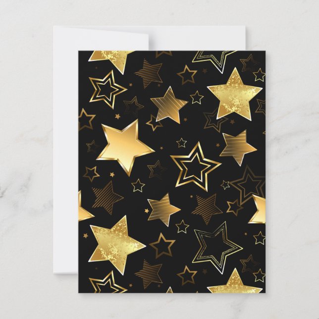 Seamless pattern with Golden Stars Holiday Card (Front)