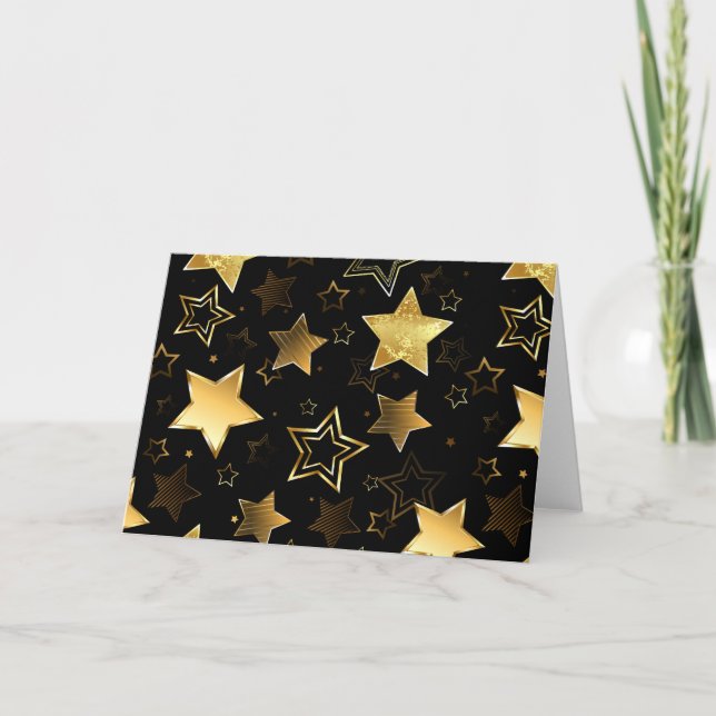 Seamless pattern with Golden Stars Invitation (Front)