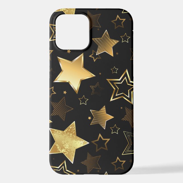 Seamless pattern with Golden Stars iPhone Case (Back)
