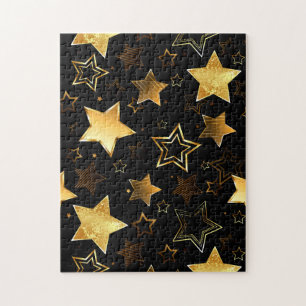 Seamless pattern with Golden Stars Jigsaw Puzzle