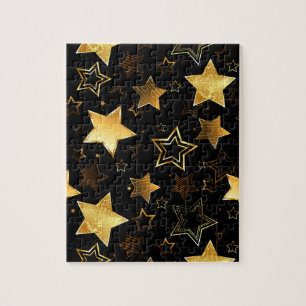 Seamless pattern with Golden Stars Jigsaw Puzzle