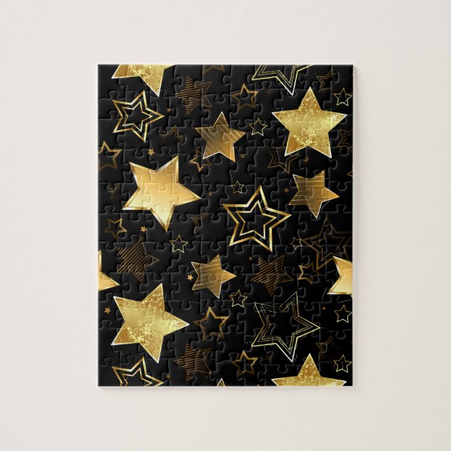 Seamless pattern with Golden Stars Jigsaw Puzzle (Vertical)