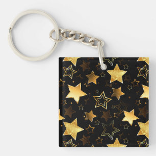 Seamless pattern with Golden Stars Keychain