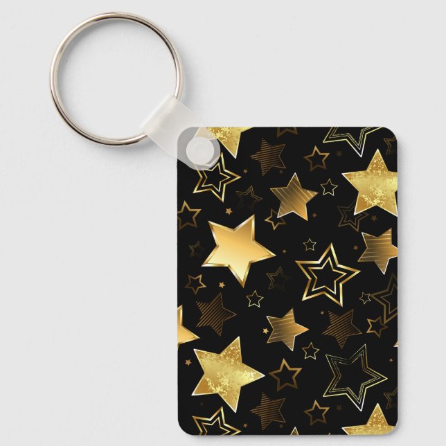Seamless pattern with Golden Stars Keychain (Front)