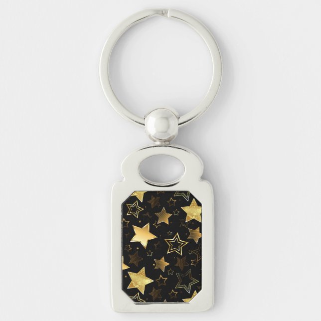 Seamless pattern with Golden Stars Keychain (Front)