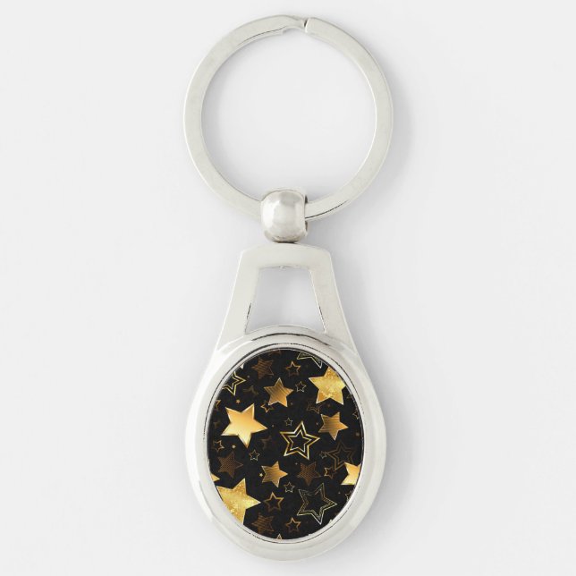 Seamless pattern with Golden Stars Keychain (Front)