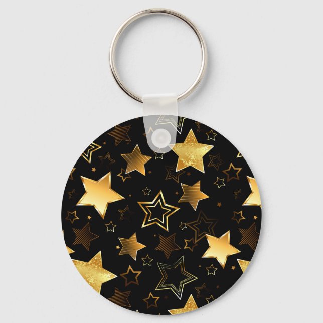 Seamless pattern with Golden Stars Keychain (Front)