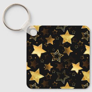 Seamless pattern with Golden Stars Keychain