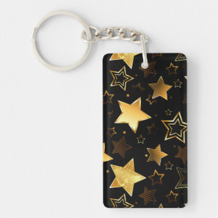 Seamless pattern with Golden Stars Keychain
