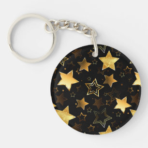 Seamless pattern with Golden Stars Keychain