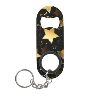 Seamless pattern with Golden Stars Keychain Bottle Opener