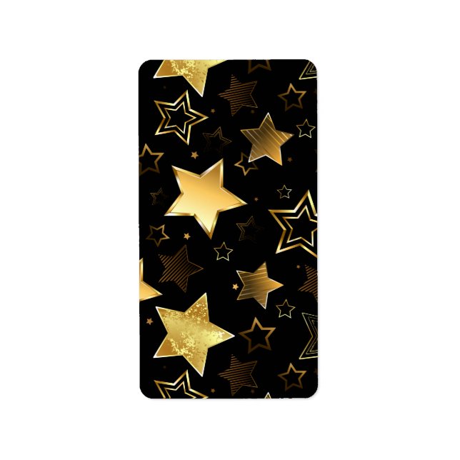 Seamless pattern with Golden Stars Label (Front)