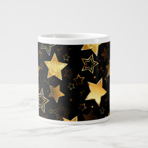 Seamless pattern with Golden Stars Large Coffee Mug