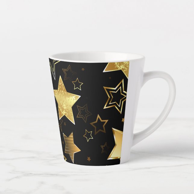 Seamless pattern with Golden Stars Latte Mug (Right)