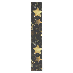 Seamless pattern with Golden Stars Long Table Runner