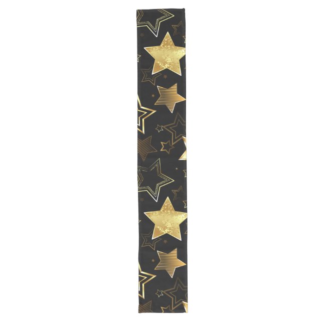 Seamless pattern with Golden Stars Long Table Runner (Front)
