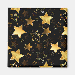 Seamless pattern with Golden Stars Magnet