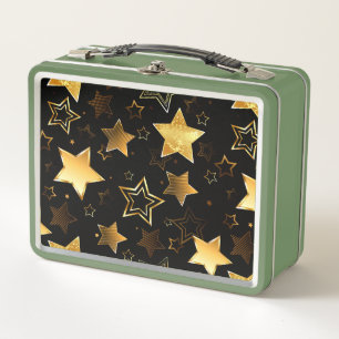 Seamless pattern with Golden Stars Metal Lunch Box