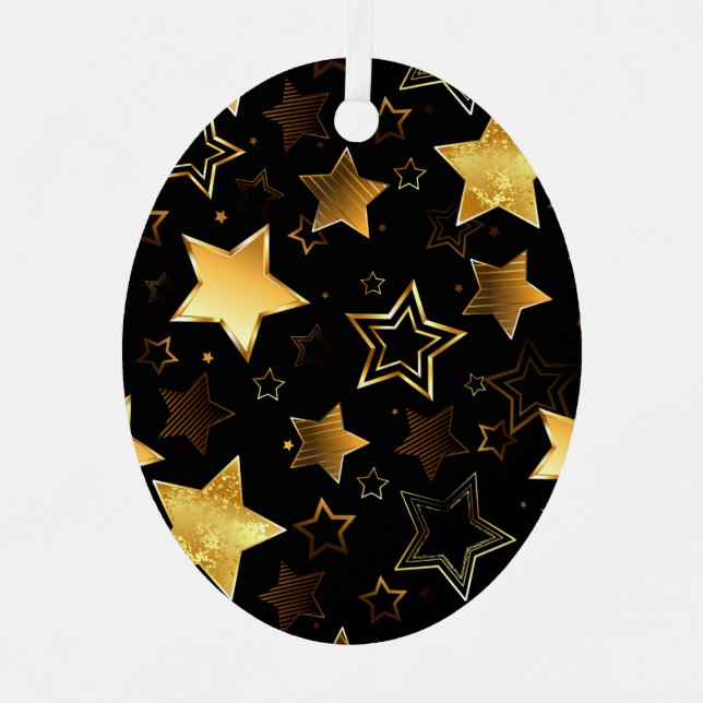 Seamless pattern with Golden Stars Metal Ornament (Front)