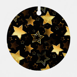 Seamless pattern with Golden Stars Metal Ornament