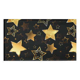 Seamless pattern with Golden Stars Name Tag